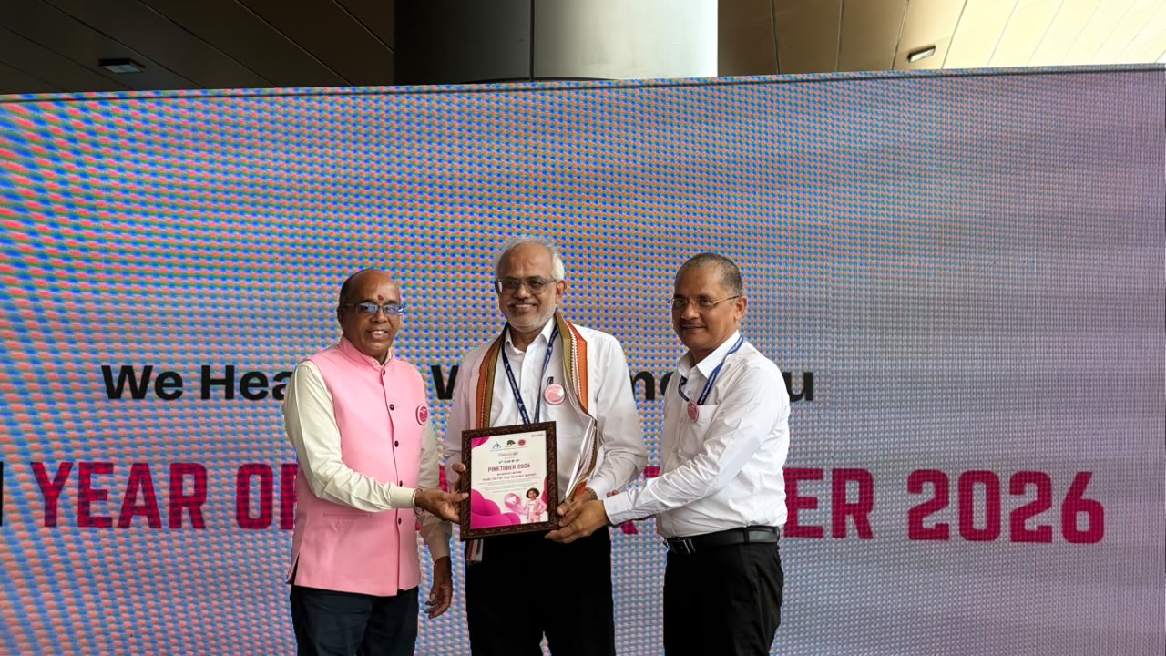 A Pinktober 2026 citation presented at the inauguration, Chennai International Airport.