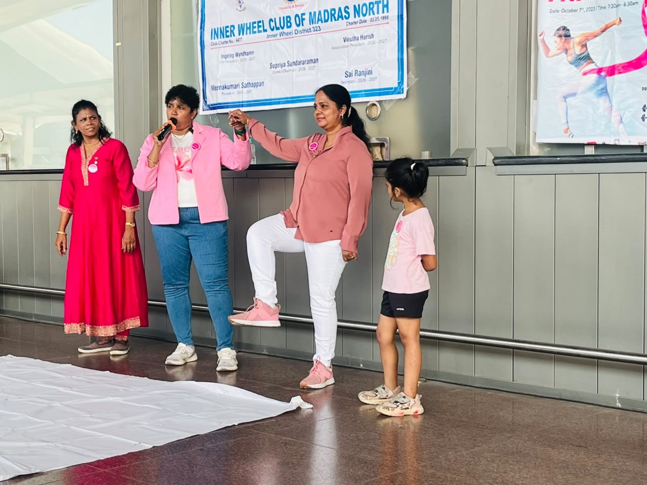 A balance exercise shared with the audience.
