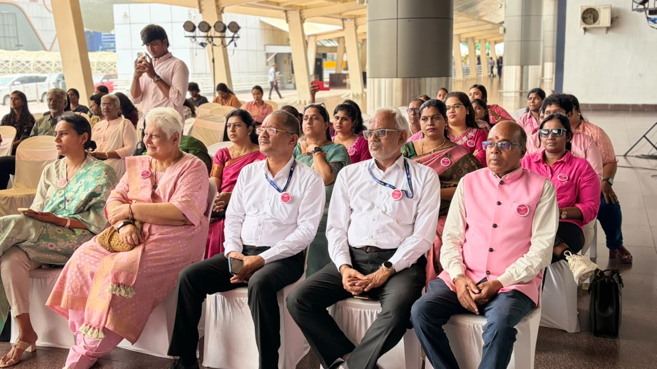 Survivors, guests and airport staff gathered at the inauguration.