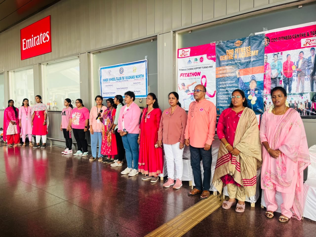 Participants gather at Chennai International Airport for Fitathon 2026.